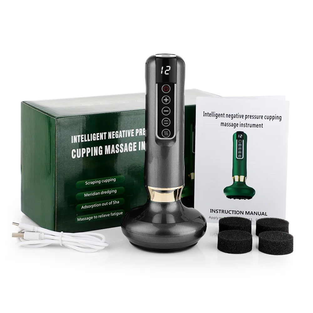 ThermaCupp Pro - Masajeador 3 en 1 con Ventosas, Calor y Gua Sha