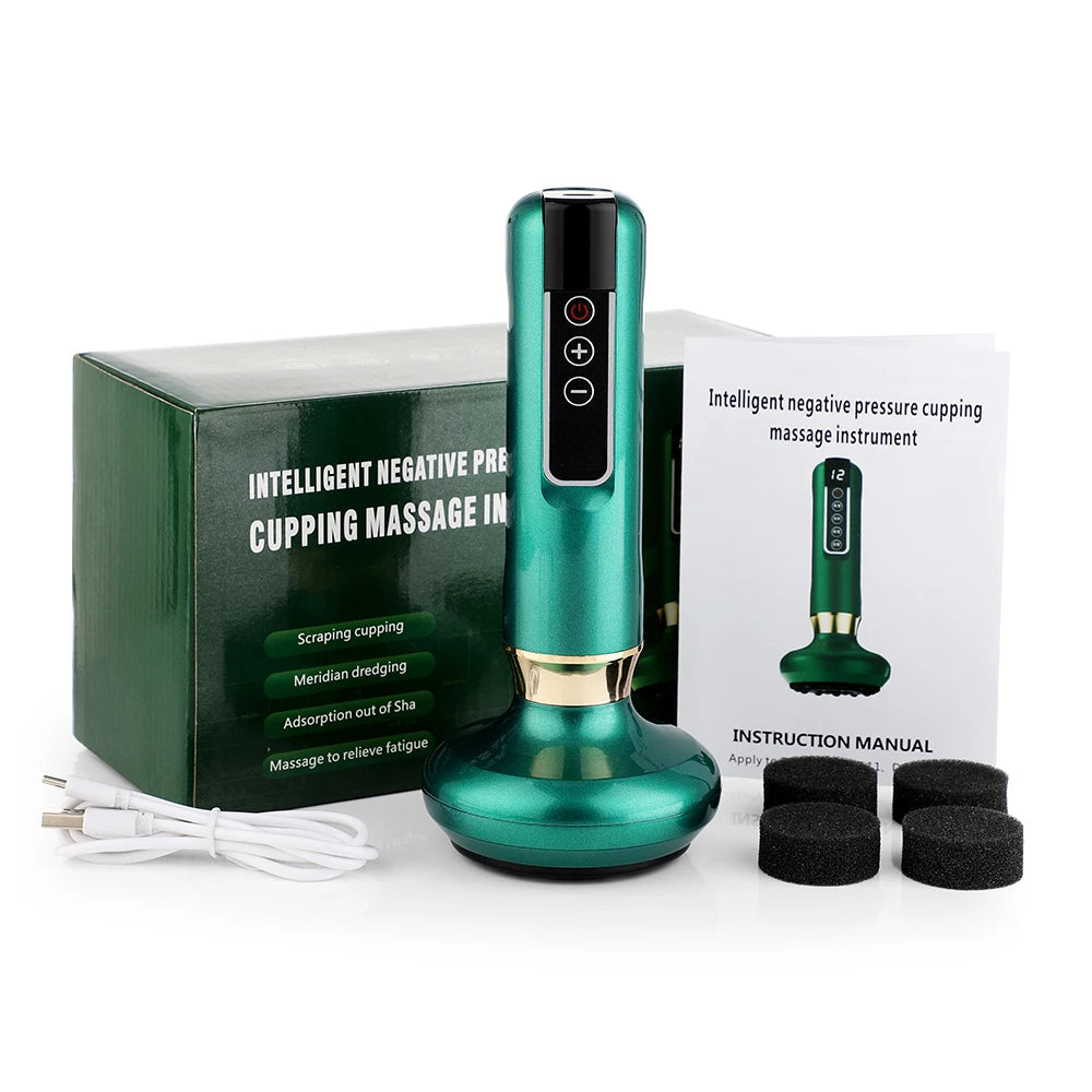 ThermaCupp Pro - Masajeador 3 en 1 con Ventosas, Calor y Gua Sha