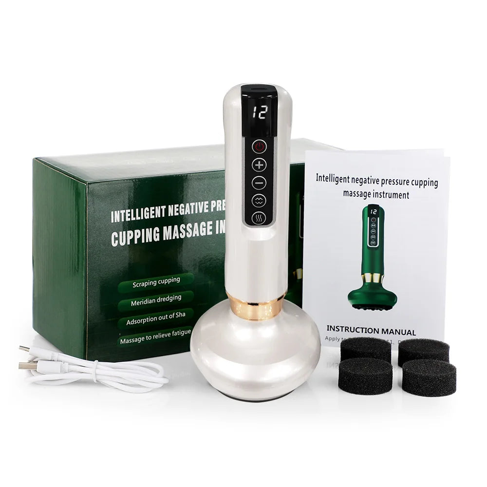 ThermaCupp Pro - Masajeador 3 en 1 con Ventosas, Calor y Gua Sha